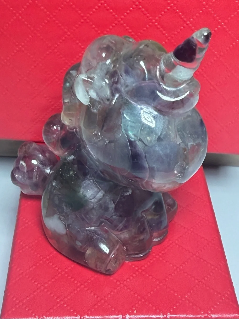 Unicorn Crystal Chip Resin Purple Clear Figurine 2.5 inches